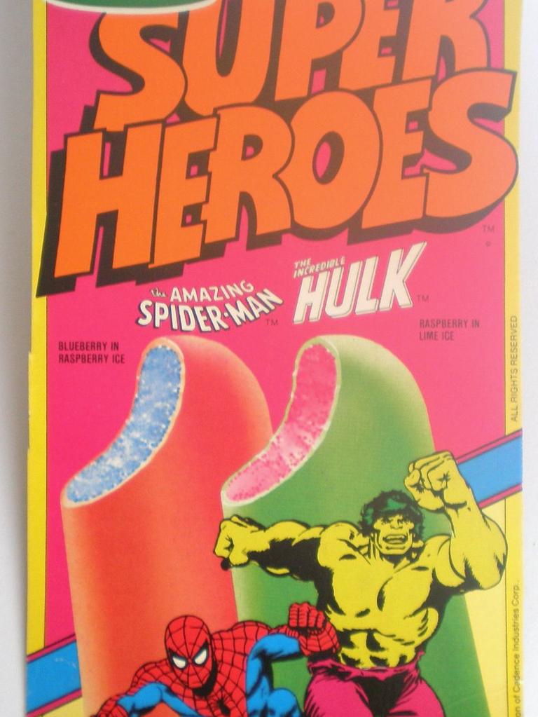 Marve superhero ice blocks from the late '70s. Picture: toltoys.com