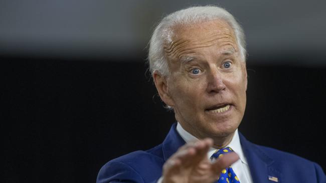 Biden has mostly done Zoom events since March. Picture: Mark Makela/Getty Images