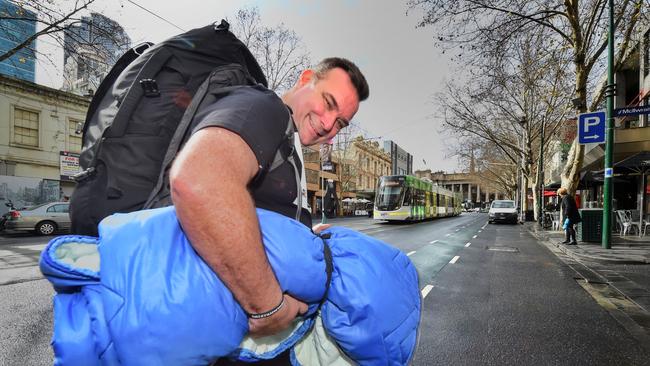 Mr Nottle walked from Melbourne to Canberra in 2017 to raise awareness of homelessness. Picture: Tony Gough