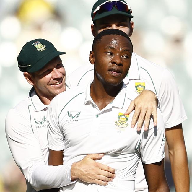 Kagiso Rabada after dismissing Usman Khawaja on day one at the MCG.