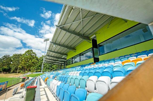 The new southern stands of the C.ex Coffs International Stadium after the $13-million upgrade. Picture: GETHIN COLES