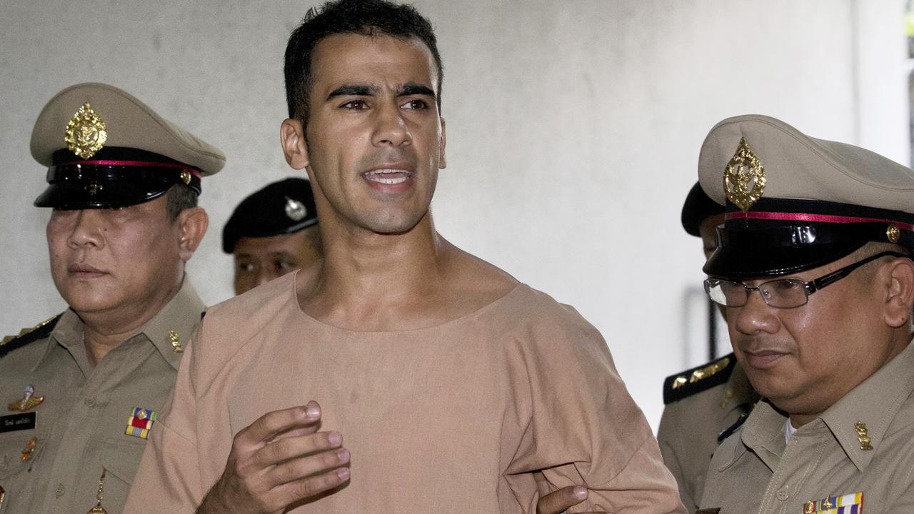 Detained Bahraini soccer player Hakeem al-Araibi arrives at the criminal court in Bangkok. Picture: AP Photo/Sakchai Lalit, File