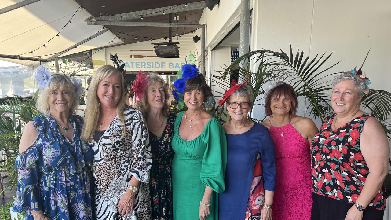 Sharon Le Beau, Lesley Moir, Lee-Ann Bacon, Cindy Blake, Barb Whiteside, Sue Hayes, Tracey Devine (left to right) at the Ivory Tavern, Tweed Heads, on Melbourne Cup Day. Picture: David Bonaddio