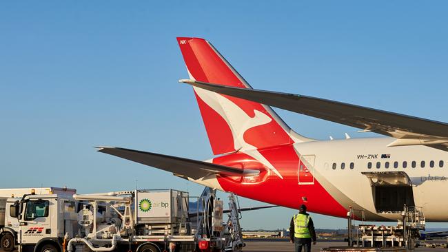 Qantas is moving towards an increasing intake of sustainable aviation fuel. Picture: Supplied