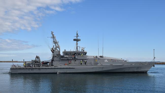 The Sentinel, the decommissioned patrol boat that Austal is converting into an autonomous and remote operable vessel.