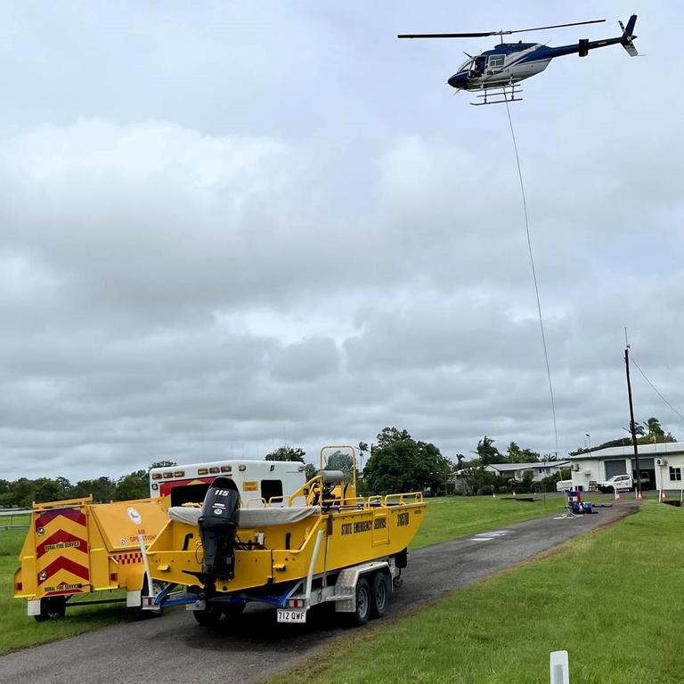 Helicopter pilot Josh Liddle of Liddle's Air Service was continuing to operate to assist the community, including at the SES headquarters, despite the Ingham Aerodrome and his business being badly affected by the flooding disaster. Picture: Cameron Bates