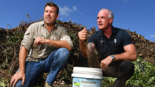 Jason Lange from Atlas Soils with Cr Maurie Soars. Picture: Evan Morgan