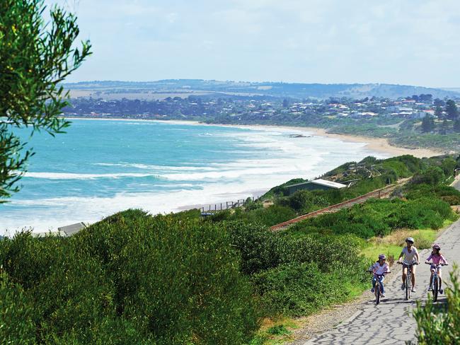 Bike alongside the ocean on the Encounter Bikeway. Picture: South Australian Tourism Commission