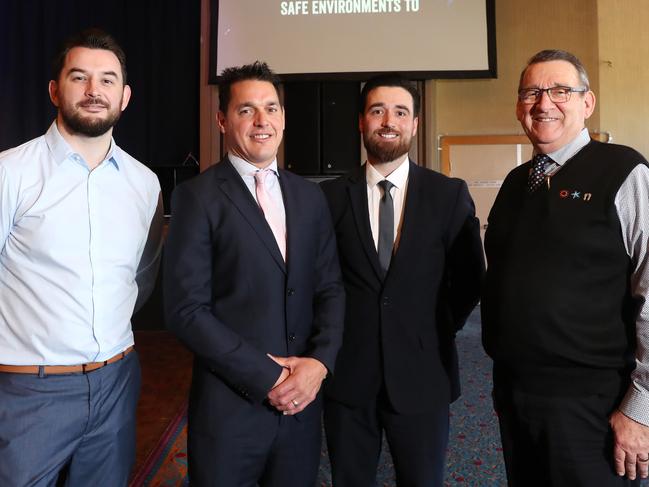 Brisbane Water Liquor Accord executive (left-right) Shane Gunning (vice president), Zane Tredway (chairman), Matthew Craig (secretary) and Bill Jackson (treasurer). Picture: Sue Graham