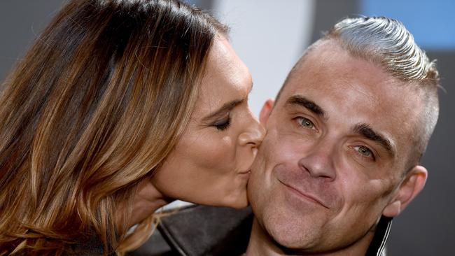 Singer Robbie Williams and wife Ayda Field. (Photo by Axelle/Bauer-Griffin/FilmMagic)