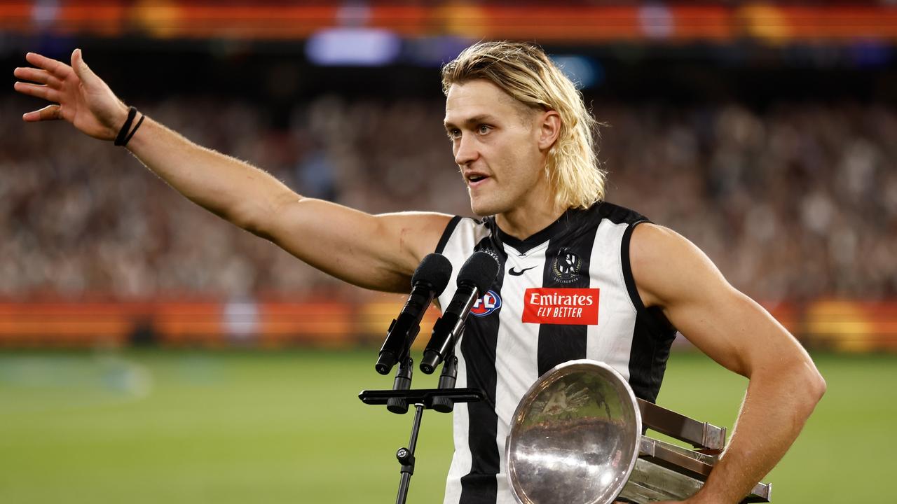 Darcy Moore is impressing as the leader of the Pies. Picture: Getty Images