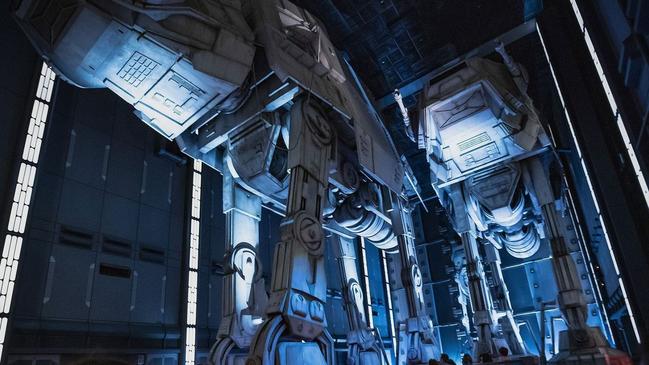 Massive AT AT's are a highlight of the Ride of the Resistance ride at the Star Wars: Galaxy's Edge at Disney World in Orlando, Florida in the US. Picture: Supplied