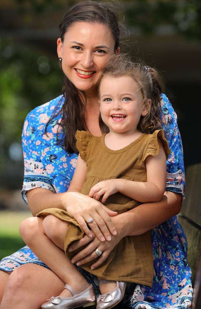 Gemma Rivers, with her daughter Nell, 3, who swallowed a fridge magnet when she was 18 months old and her to be taken to emergency. Photo: Lachie Millard.