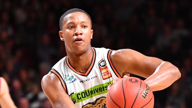 Devon Hall of the Taipans during the Round 7 NBL match between the Adelaide 36ers and Cairns Taipans at Titanium Security Arena in Adelaide, Friday, November 23, 2018. (AAP Image/David Mariuz) NO ARCHIVING, EDITORIAL USE ONLY