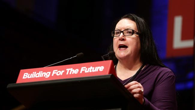 Amanda Fazio at a NSW State Labor Party conference at Sydney Town Hall.