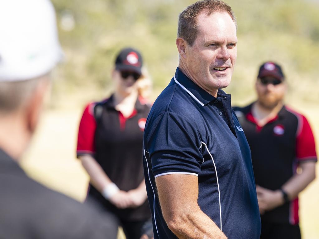 Lifeline Darling Downs CEO Grant Simpson speaks at the Hike to Heal 2022 launch at Mt Peel Bushland Park, Saturday, February 19, 2022. Picture: Kevin Farmer