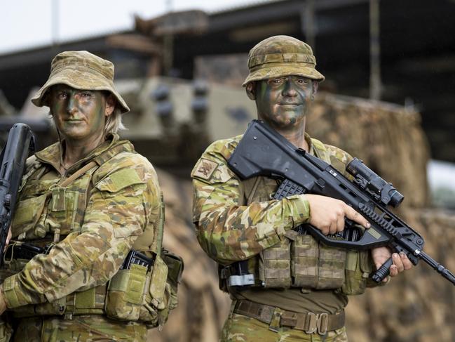 Australian Army Lance Corporal Bianca Ricketts (left) with Trooper Lachlan White from the 2nd Cavalry Regiment is employed as a Quartermaster for the Regiment at Lavarack Barracks, Queensland. *** Local Caption *** Lance Corporal Bianca Rickets enlisted into the Australian Regular Army in 2013 as a member of the Royal Australian Army Ordinance Corps, she is currently serving as the warehouse corporal at the 2nd Cavalry Regiment.