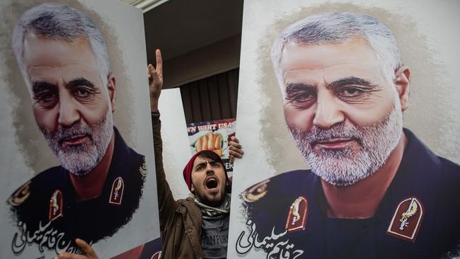 Qassem Soleimani, mourned here in Istanbul, was a combatant in uniform who was actively engaged in continuing military and terrorist activities against Americans. Picture: Getty Images