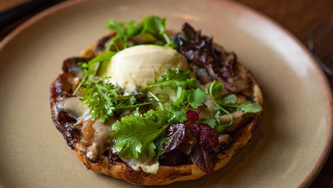 Mushroom tarte tatin at Patina at Alumni Court. Picture: Judit Losh