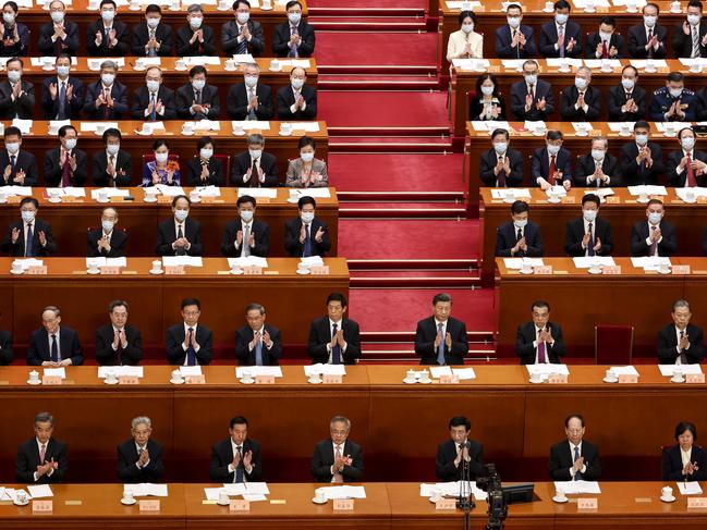 BEIJING, CHINA - MARCH 04: Chinese President Xi Jinping attend the opening of the first session of the 14th Chinese People's Political Consultative Conference (CPPCC) at The Great Hall of People on March 4, 2023 in Beijing, China.China's annual political gathering known as the Two Sessions will convene leaders and lawmakers to set the government's agenda for domestic economic and social development for the year.  (Photo by Lintao Zhang/Getty Images) *** BESTPIX ***