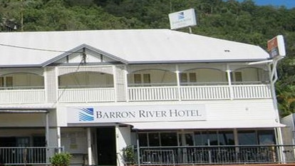 The magnificent Barron River Hotel and its balcony, where many a punter has settled in for an evening of live music and a great atmosphere.