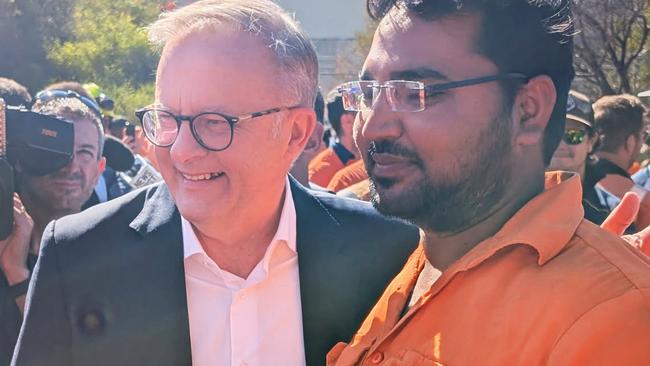 Prime Minister Anthony Albanese has flown to Whyalla to announce a rescue package. Picture: NewsWire / Gaye Gerard