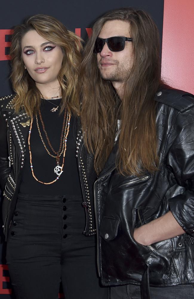 Paris and boyfriend Gabriel Glenn arrive at the world premiere of The Dirt. Picture: Richard Shotwell/Invision/AP