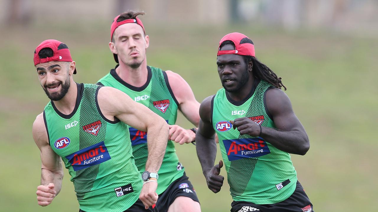 The Bombers are back at training. Photo: Michael Klein