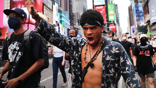 Black Lives Matter protesters march through Manhattan. Picture: AFP.