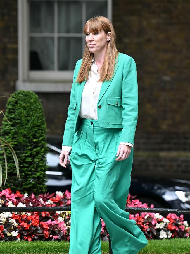 Britain's Labour Party deputy leader Angela Rayner arrives in Downing Street in London. Picture: AFP