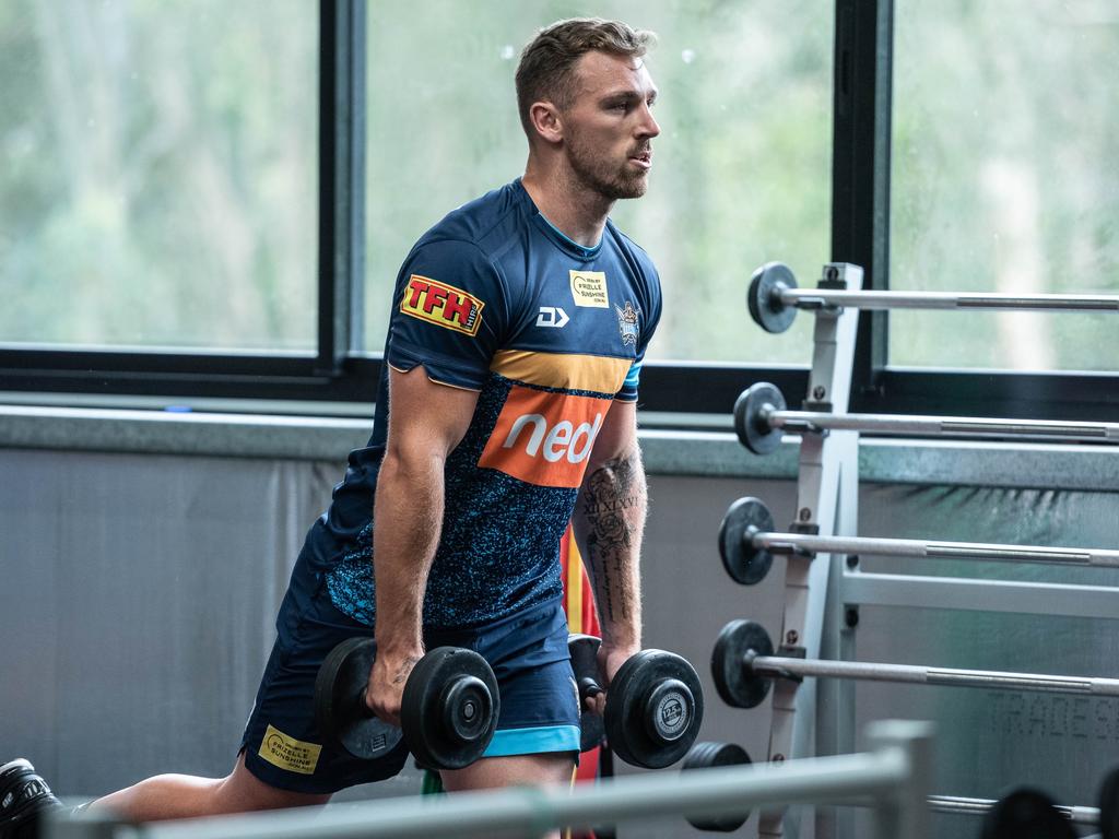 NOT FOR USE BEFORE NOVEMBER 11 Gold Coast Titans player Bryce Cartwright at training. Picture: Gold Coast Titans