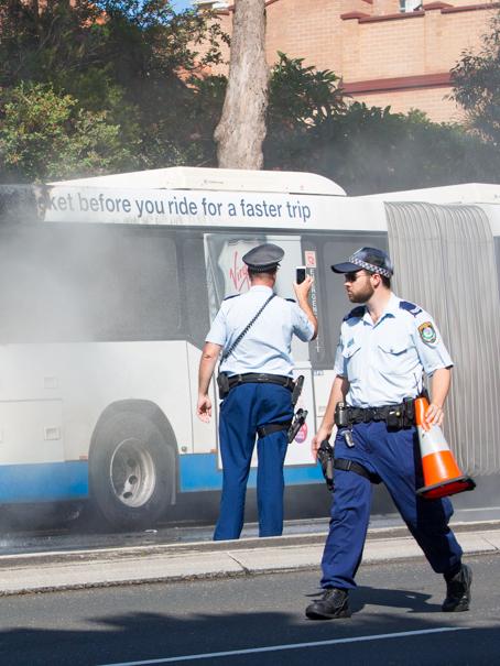 Police diverted traffic while the fire was contained.