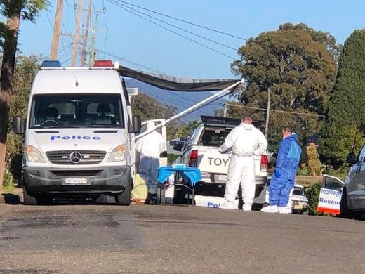 Police at the scene in Taree in 2019. Picture: Twitter