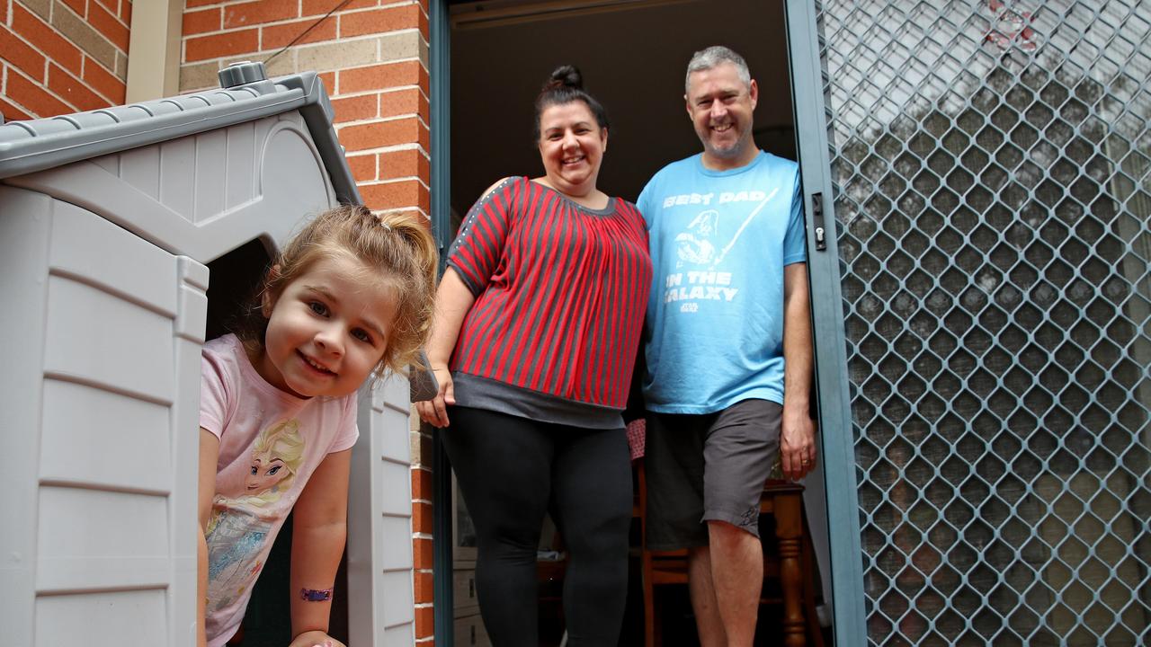 Dean and Rachel Clancy, with daughter Olivia, sold a home in Merrylands. Picture: Toby Zerna