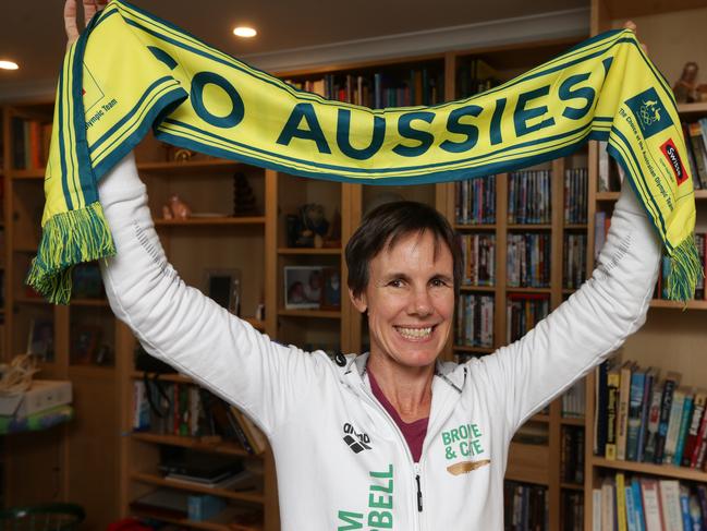 Jenny Campbell, mum of the Campbell Sisters Bronte & Cate, who just won Gold in the Womens 4 x 100 relay. Pic Peter Wallis