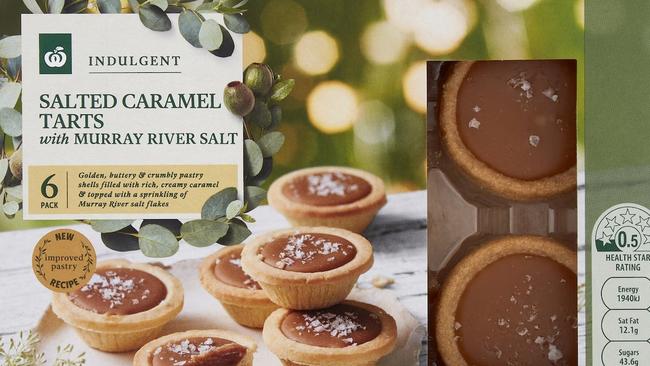 Woolworths Salted Caramel Tarts are now sold in smaller portions at a higher price. Picture: Supplied