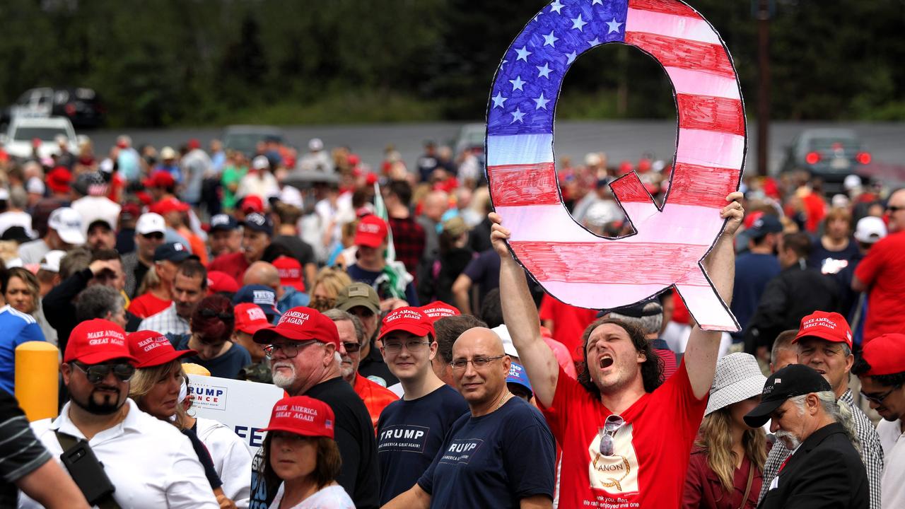 Trump’s loyal QAnon supporters believe he will be back as President. Picture: RICK LOOMIS / GETTY IMAGES NORTH AMERICA / AFP.