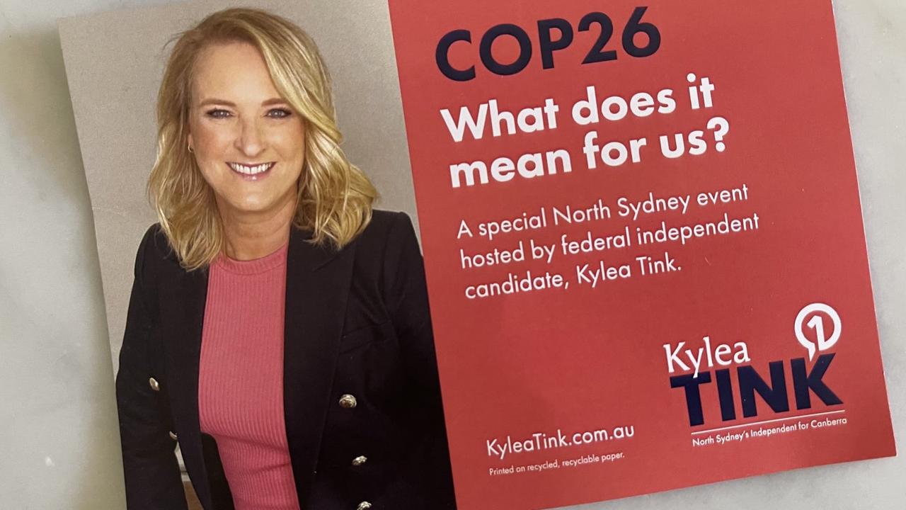 North Sydney Independent candidate Kylea Tink in a recent promotional flyer