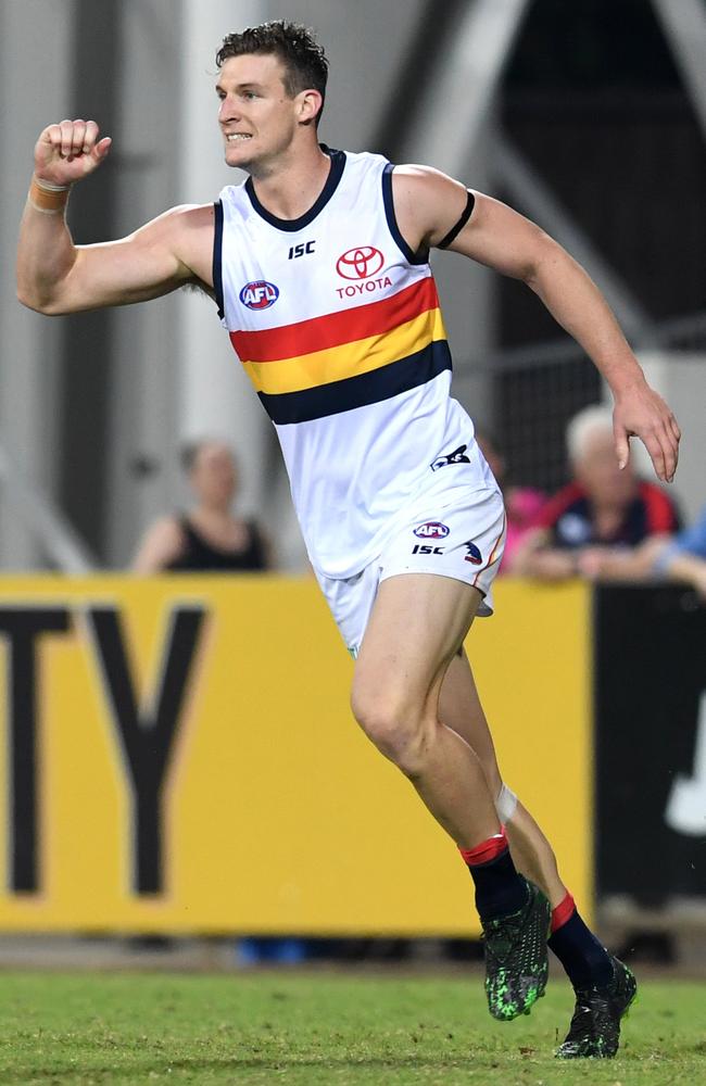 Josh Jenkins kicked 2.3 and sparked the Crows in his first senior game for six weeks. Picture: Dan Peled (AAP).