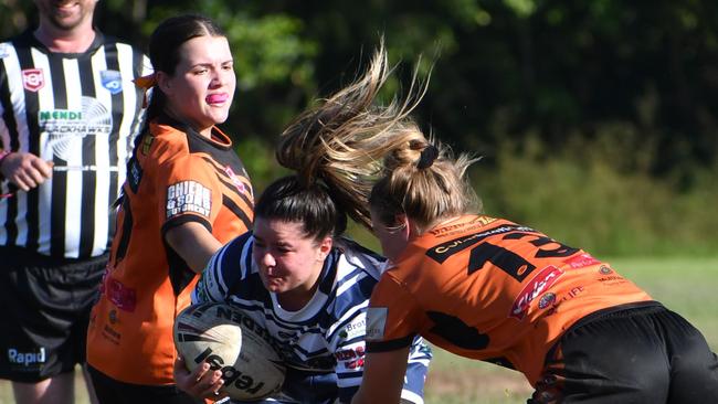 The Herbert River Crushers Women’s team drew 20-20 with Townsville Brothers in a hard-fought contest in Ingham on Saturday. Picture: Cameron Bates