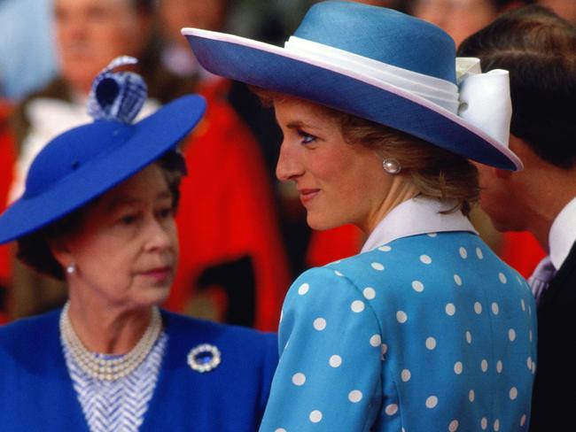 Queen Elizabeth and Princess Diana in March 1989. Picture: Jayne Fincher/Princess Diana Archive/Getty Images