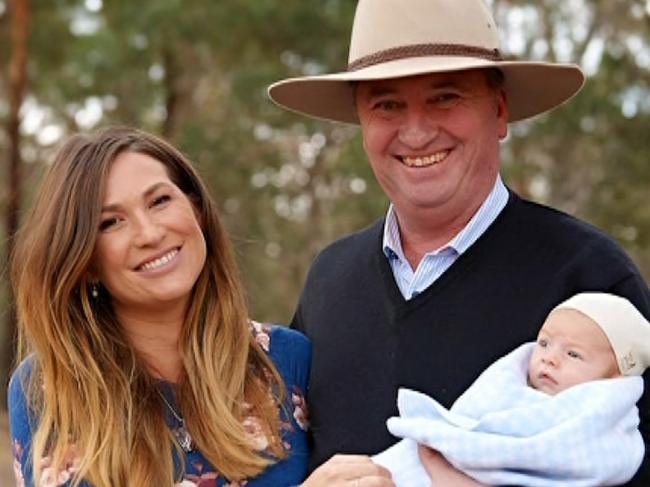 Screen grabs of Vikki Campion and Barnaby Joyce during their first interview since the birth of their baby - interviewed on Channel Seven’s Sunday Night program, 03 June 2018. Credit: Channel 7