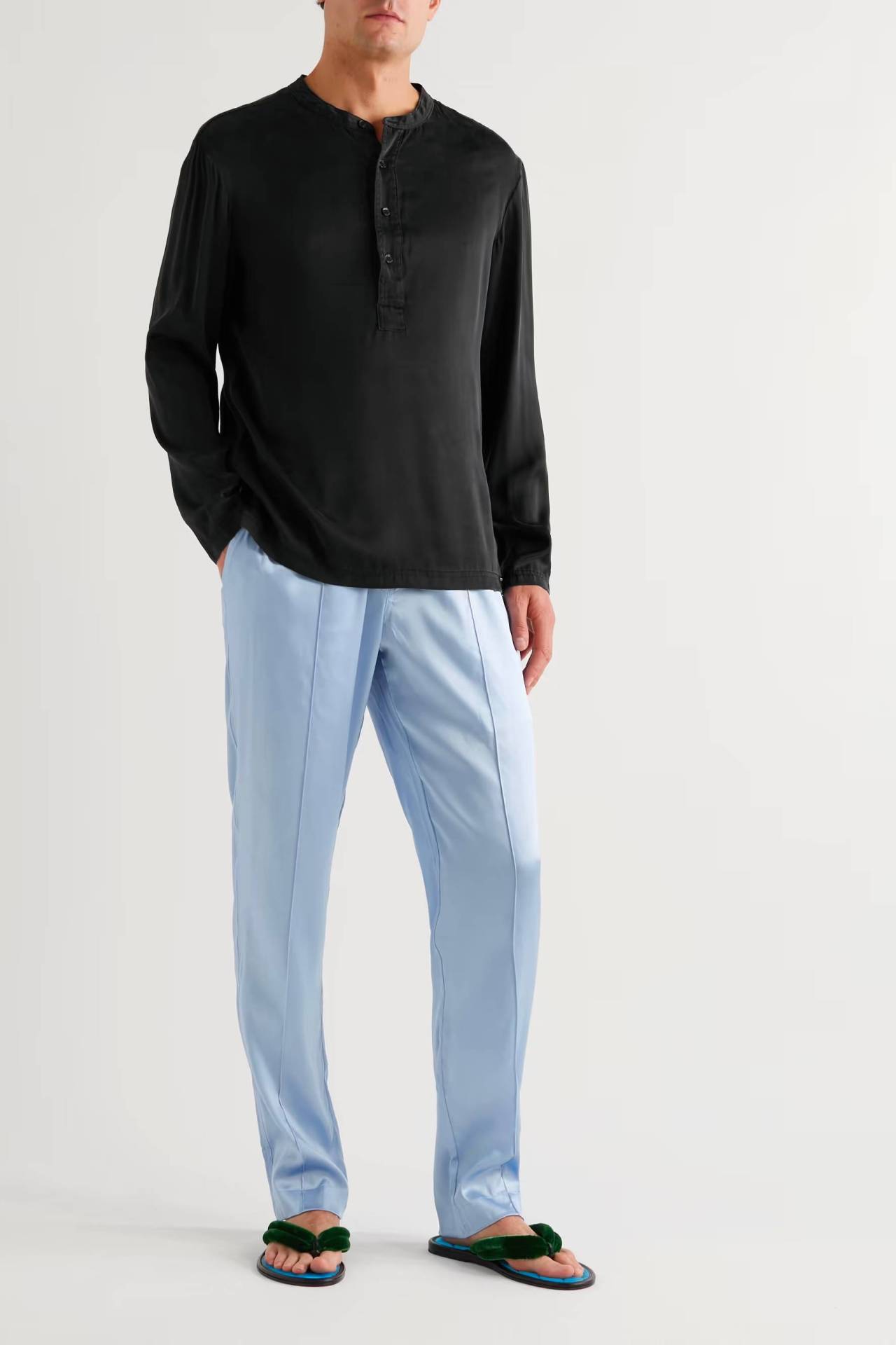 <h2>The most luxe silk pyjamas: <a href="https://www.mrporter.com/en-au/mens/designer/tom-ford" target="_blank" rel="nofollow noopener">Tom Ford</a></h2><p>&nbsp;</p><p>Nothing swathes the body quite like a set of silk pyjamas, and no designer does silk in quite as classy a manner as Tom Ford, who has taken the typical panache he applies to his tuxedos and afforded it to a range of truly decadent sleepwear that uses a unique stretch silk for added comfort. Perfect for watching the sunrise from one's Manhattan penthouse.</p><p>&nbsp;</p><p class="button-common"><a title="Shop now for $1,283" href="https://www.mrporter.com/en-au/mens/product/tom-ford/clothing/pyjama-tops/stretch-silk-satin-henley-pyjama-top/13452677152210241" target="_blank" data-cta="Shop now for $1,283" data-editable="true">Shop now for $1,283</a></p><p>&nbsp;</p><p><strong>What do I need to look for when purchasing pyjamas?</strong></p><p>&nbsp;</p><p>First and foremost, you want something that&rsquo;s going to be comfortable. Whether you run hot or cold when you sleep, you want to find the best men&rsquo;s pyjamas that suit you. That could be cotton, something crisp and soft, or you might want something a little more slinky and even softer, like silk or modal, those are great summer pyjamas and well worth looking into. Comfort is king. We recommend trying them on first, to gauge if they feel nice against the skin.</p><p>&nbsp;</p><p><strong>Which brand makes the best men&rsquo;s pyjamas?</strong></p><p>&nbsp;</p><p>That&rsquo;s a loaded question. It all comes down to what you&rsquo;re into. If you&rsquo;re into matched sets, we love <a href="https://www.myer.com.au/b/Wanderluxe%20Sleepwear" target="_blank" rel="nofollow noopener">Wanderluxe</a>, cotton pyjamas, we like the Scandinavian style at <a href="https://www.ssense.com/en-au/men/designers/tekla" target="_blank" rel="nofollow noopener">Tekla</a>, and for ultra-luxe bamboo, you have to love <a href="https://cdlp.com/collections/homewear" target="_blank" rel="nofollow noopener">CDLP</a>. Or if you want to splash out, and truly sleep like a king, why not get yourself some <a href="https://www.mrporter.com/en-au/mens/designer/tom-ford/clothing/pyjamas" target="_blank" rel="nofollow noopener">Tom Ford pyjamas</a>? Sleep like the king himself&mdash;have you seen how great he looks these days? Three baths a day, and a good night&rsquo;s sleep. Works a treat.</p><p>&nbsp;</p><p><strong>What men&rsquo;s pyjamas are on trend in 2024?</strong></p><p>&nbsp;</p><p>Well, sleep in itself is all the rage right now. We&rsquo;re all reclaiming our precious eight hours a night, and learning to switch off properly. As for pyjamas, well the trends today are the same as they&rsquo;ve always been. Boxers are always a win, just as matched sets are seeing an increase in popularity. Perhaps the biggest trend in the world of men&rsquo;s pyjamas, is that men are wearing them out on the street as part of a stylish summer fit. Hey, if it works, it works!</p><p>&nbsp;</p><hr><p>&nbsp;</p><p><a href="https://www.newsletters.news.com.au/gq" target="_blank" rel="noopener">Sign up to <em>GQ </em>Australia Daily</a> to stay up to date with the latest in entertainment, style, fitness and business.</p>