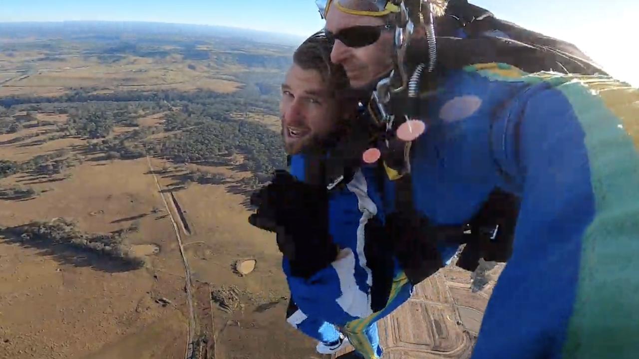 He leapt from a plane 14,000 feet in the air, roughly 4.2km above the ground.