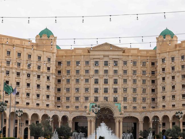 A view of the Ritz-Carlton hotel in Riyadh where the talks are being held. Picture: AFP