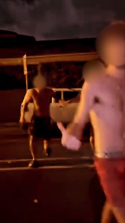 WATCH: Men fight shirtless on street after crash