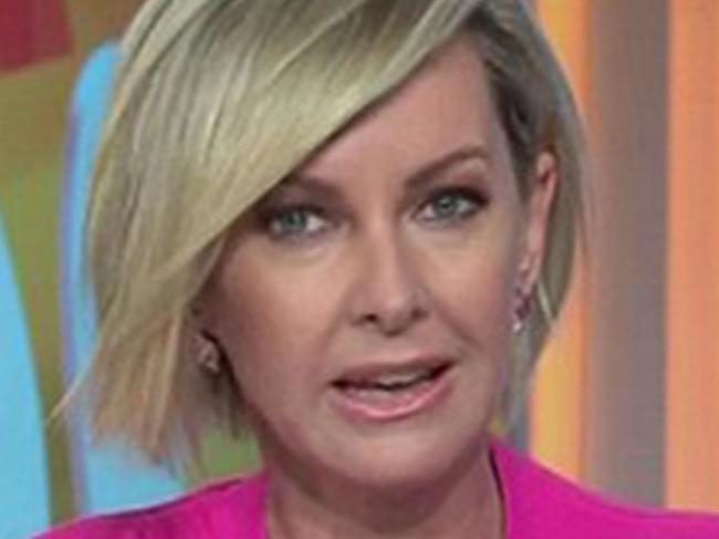 Deborah Knight speaks about a Facebook scan using her name on the Today show. Picture: Channel 9