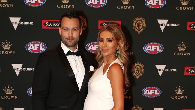 Jimmy and Nadia Bartel at last year’s Brownlow Medal count. Picture: Michael Klein