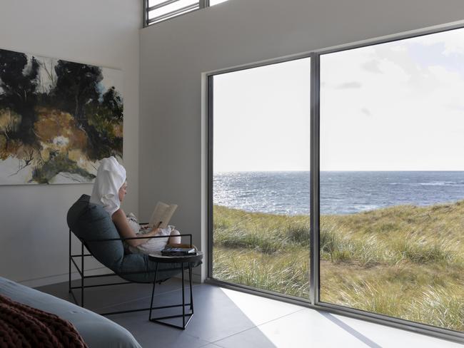 King Island’s Kittawa Lodge has stunning views of Bass Strait from every room.