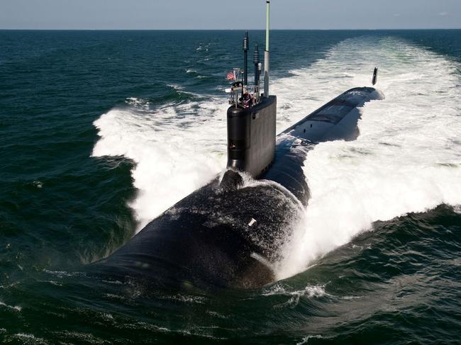 D9GT1G Atlantic Ocean, June 30, 2011 - The Virginia-class attack submarine USS California (SSN 781) underway during sea trials.